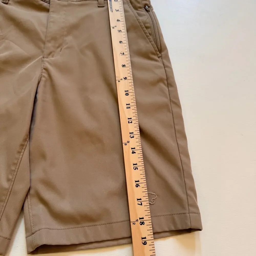 Lands End Boys School Uniform Khaki Active Chino Performance Shorts Size 16